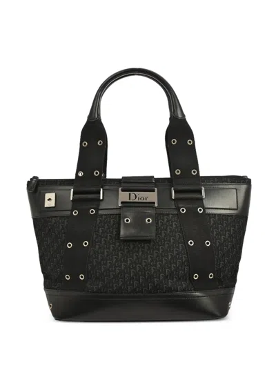 Pre-owned Dior 2002 Rivet Canvas Tote Bag In Black