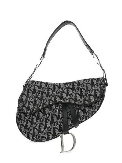 Pre-owned Dior 2002 Saddle Handbag In Black