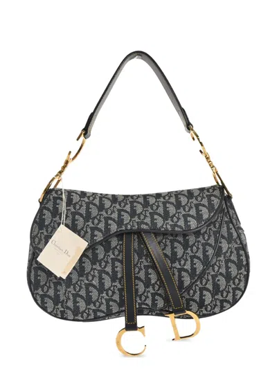 Pre-owned Dior 2002 Saddle Trotter Tote Bag In Blue