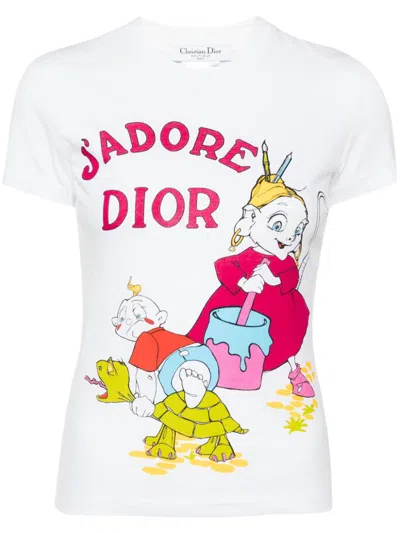 Pre-owned Dior 2002 Short Sleeve Top In White