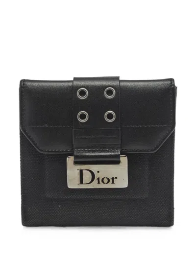 Pre-owned Dior 2002 Street Chic Buckle Wallet In Black