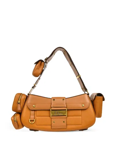 Pre-owned Dior 2002 Street Chic Columbus Shoulder Bag In Brown