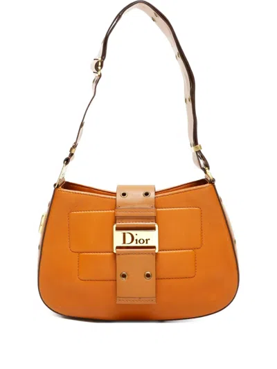 Pre-owned Dior 2002 Streetchic Leather Shoulder Bag In Brown