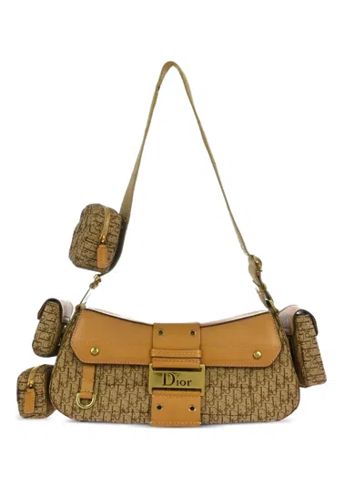 Pre-owned Dior 2002 Trotter Canvas Shoulder Bag In Brown