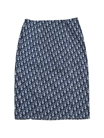 Pre-owned Dior 2002 Trotter Mini Skirt In Blue