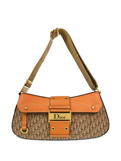 Pre-owned Dior 2002 Trotter Monogram Shoulder Bag In Brown