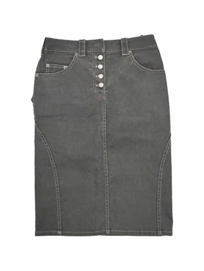 Pre-owned Dior 2003 Denim Skirt In Grey