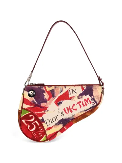 Pre-owned Dior 2003 's Victim Saddle Tote Bag In Red