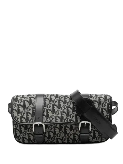 Pre-owned Dior 2003 Issimo Trotter Canvas Crossbody Bag In Black