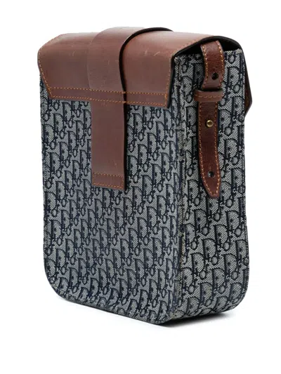 Pre-owned Dior 2003 Issimo Trotter Canvas Street Chic Crossbody Bag In Blue