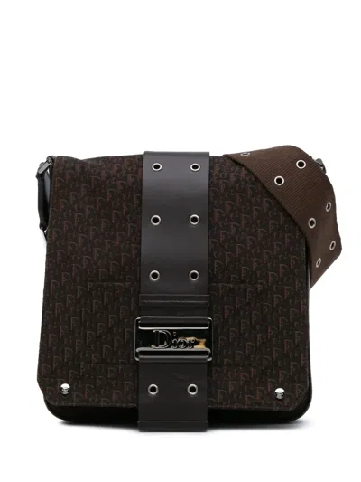 Pre-owned Dior 2003 Issimo Trotter Canvas Street Chic Crossbody Bag In Brown