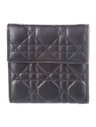 Pre-owned Dior 2003 Leather Wallet In Black
