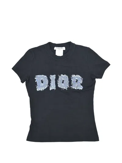 Pre-owned Dior 2003 Logo-patch Short-sleeve T-shirt In Black