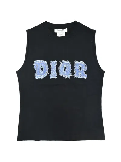 Pre-owned Dior 2003 Logo-patch Tank Top In Black