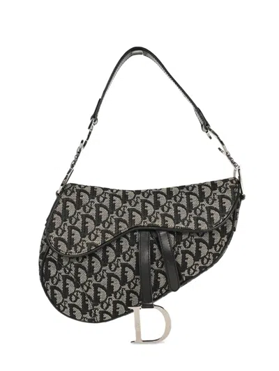 Pre-owned Dior 2003 Saddle Tote Bag In Black