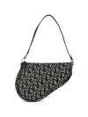 Dior 2003 Saddle Trotter-pattern Shoulder Bag In Black