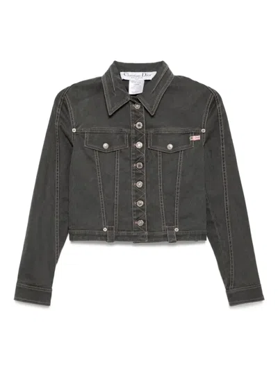 Pre-owned Dior 2003 Single-breasted Denim Jacket In Gray