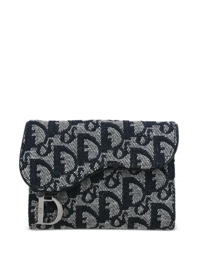 Pre-owned Dior 2003 Trotter Monogram-pattern Wallet In Black