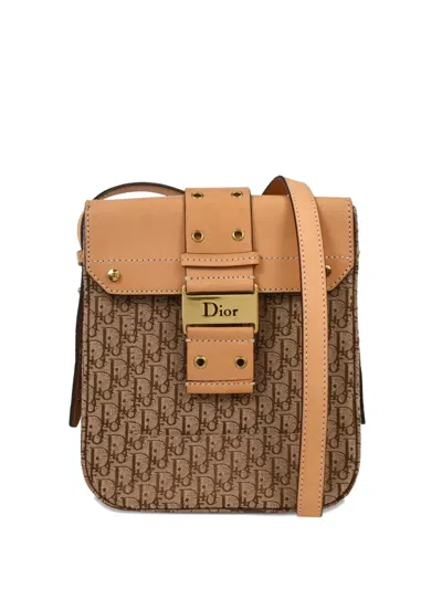 Pre-owned Dior 2003 Trotter-pattern Shoulder Bag In Brown