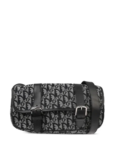 Pre-owned Dior 2003 Trotter Shoulder Bag In Black