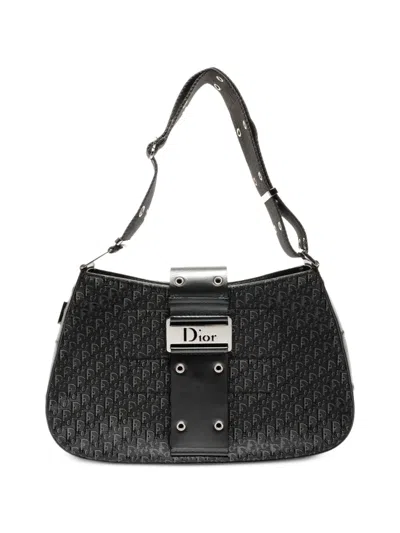 Dior 2003 Trotter Streetchic Shoulder Bag In Black