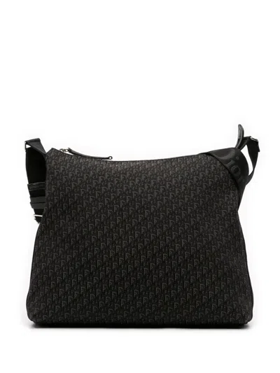 Pre-owned Dior 2004 Issimo Trotter Canvas Messenger Bag Crossbody Bag In Black