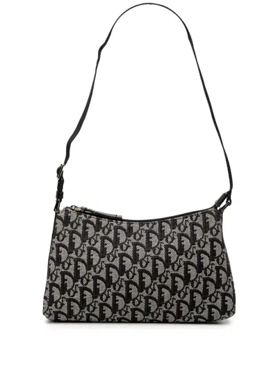 Pre-owned Dior 2004 Issimo Trotter Canvas Shoulder Bag In Black