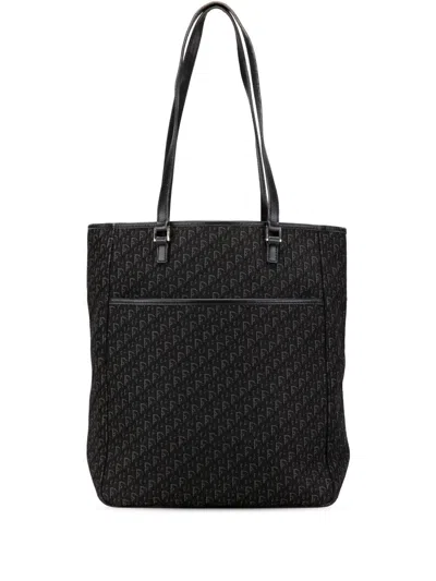 Pre-owned Dior 2004 Issimo Trotter Canvas Tote Bag In Black
