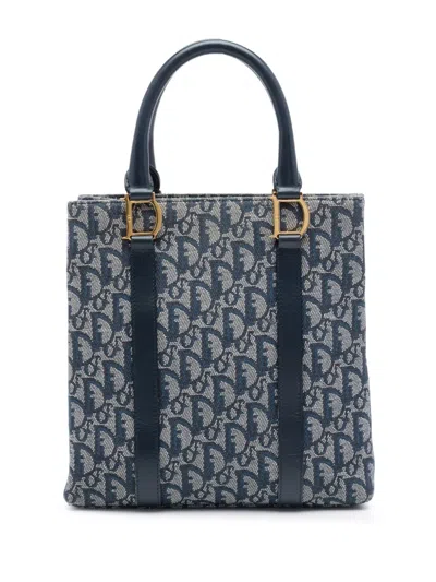Pre-owned Dior 2004 Issimo Trotter Canvas Tote Bag In Blue