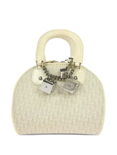 Pre-owned Dior 2004 Gambler Dice Tote Bag In Neutral