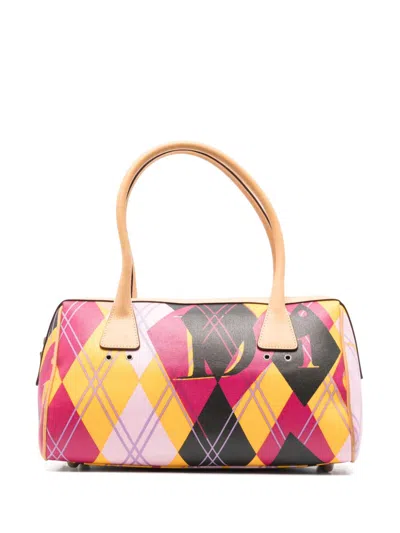 Pre-owned Dior 2004 Golfer Harlequin Tote Bag In Pink