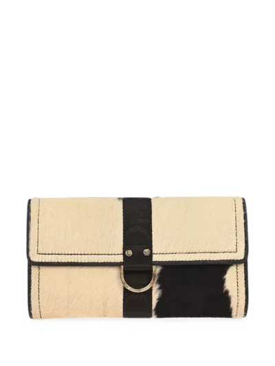 Pre-owned Dior 2004 Long Wallet In Neutrals