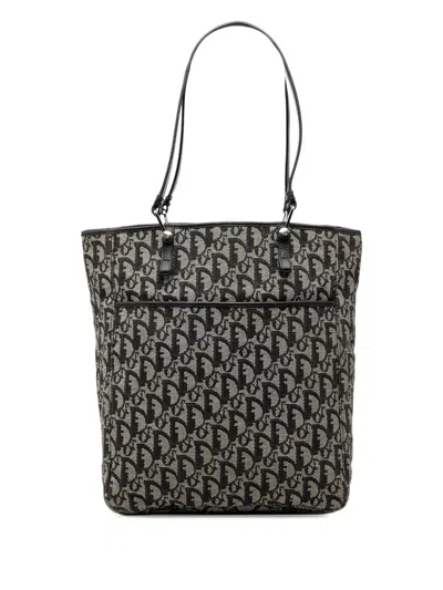 Pre-owned Dior 2004 Oblique Canvas Tote Bag In Black