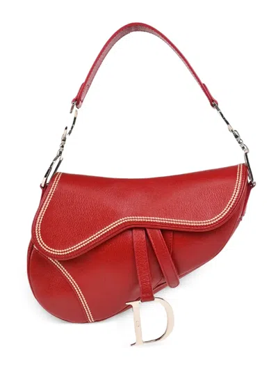 Pre-owned Dior 2004 Saddle Handbag In Red