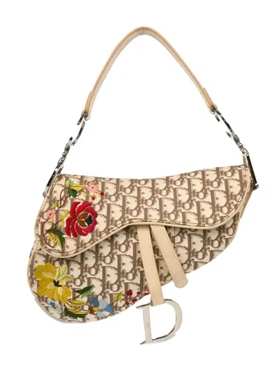 Pre-owned Dior 2004 Saddle Handbag In Neutrals