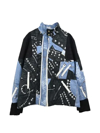 Pre-owned Dior 2004 Trompe-l'œil Zip-up Jacket In Blue