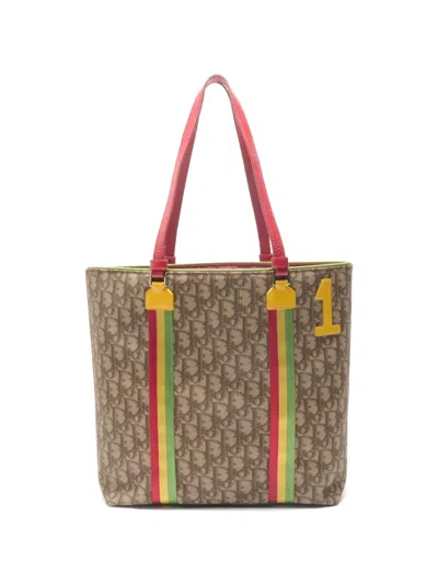 Pre-owned Dior 2004 Trotter Rasta Tote Bag In Neutral