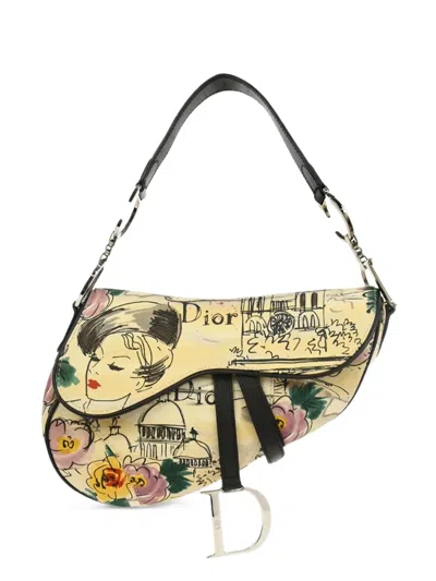 Pre-owned Dior 2005 Abstract-pattern Shoulder Bag In Neutral