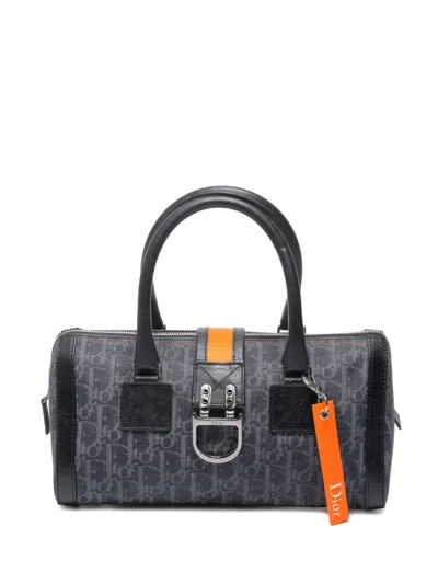 Pre-owned Dior 2005 Boston Trotter-pattern Tote Bag In Blue