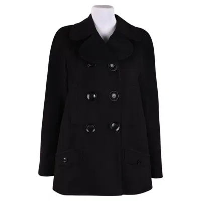 Pre-owned Dior 2005 Christian  & Galliano Wool Cashmere Coat In Black