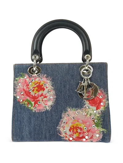 Pre-owned Dior 2005 Denim Lady  Handbag In Blue