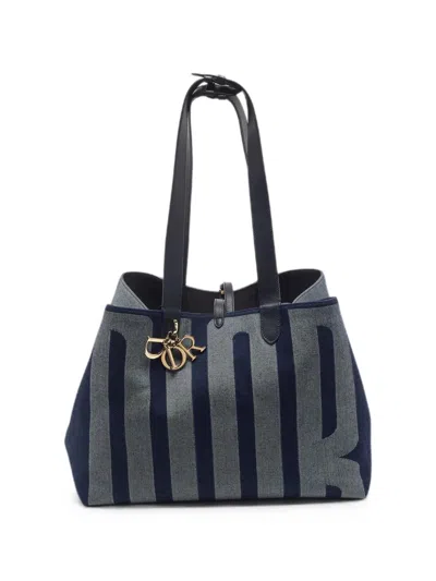 Pre-owned Dior 2005  Toujours Denim Tote Bag In Blue