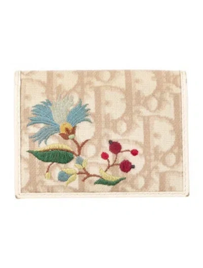 Pre-owned Dior 2005 Issimo Pattern Compact Wallet In Neutral