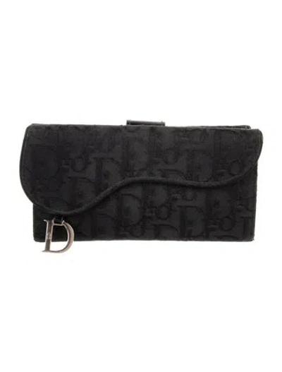 Pre-owned Dior 2005 Issimo Pattern Wallet In Black