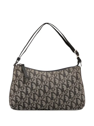 Pre-owned Dior 2005 Issimo Trotter Canvas Shoulder Bag In Blue