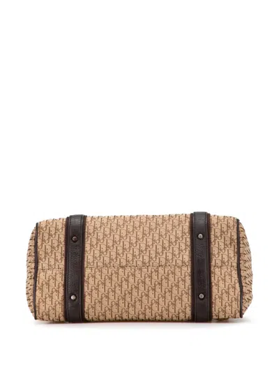 Pre-owned Dior 2005 Issimo Trotter Canvas Street Chic Boston Bag In Brown
