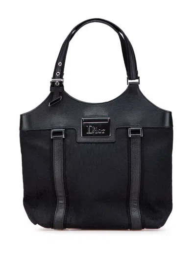 Pre-owned Dior 2005 Issimo Trotter Canvas Street Chic Tote Bag In Black