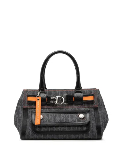 Pre-owned Dior 2005 Issimo Trotter Denim Flight Handle Bag Tote Bag In Blue