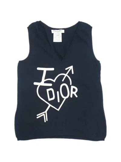 Pre-owned Dior 2005 Heart Arrow V-neck Tank Top In Blue