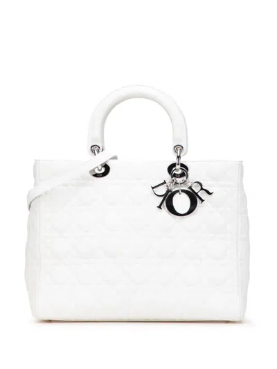 Pre-owned Dior 2005 Large Lambskin Cannage Lady  Satchel